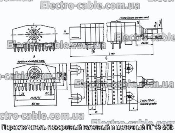 Переключатель поворотный галетный и щеточный ПГ43-25В - фотография № 1.