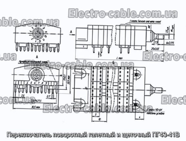 Переключатель поворотный галетный и щеточный ПГ43-41В - фотография № 1.