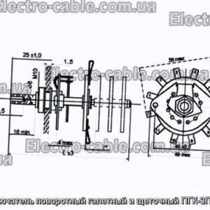 Переключатель поворотный галетный и щеточный ПГК-3П12Н-К8 - фотография № 1.