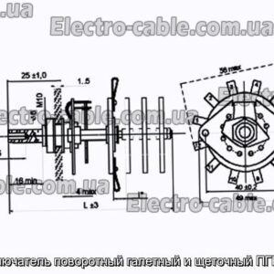 Переключатель поворотный галетный и щеточный ПГК-3П3Н - фотография № 1.