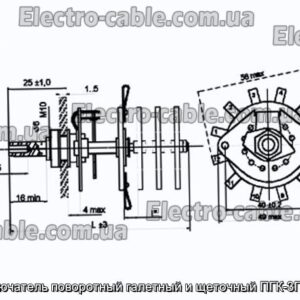 Переключатель поворотный галетный и щеточный ПГК-3П6Н-К13 - фотография № 1.