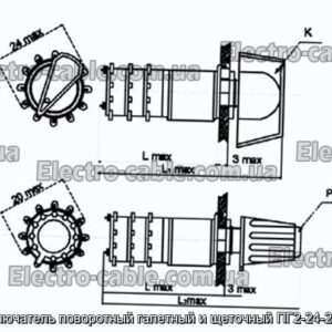 Переключатель поворотный галетный и щеточный ПГ2-24-2П16НВ - фотография № 1.