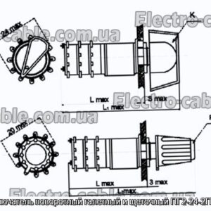 Переключатель поворотный галетный и щеточный ПГ2-24-2П16НВК - фотография № 1.