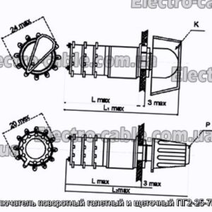 Переключатель поворотный галетный и щеточный ПГ2-25-7П4НВК - фотография № 1.