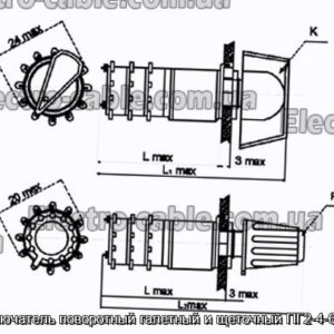 Переключатель поворотный галетный и щеточный ПГ2-4-6П4НВК - фотография № 1.