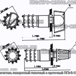 Переключатель поворотный галетный и щеточный ПГ2-5-12П1НВК - фотография № 1.