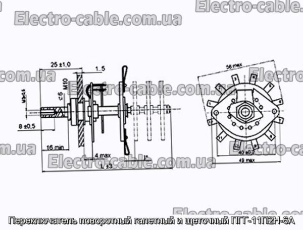 Перемикач поворотний галетний та щітковий ПГГ-11П2Н-6А - фотографія №1.