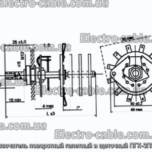 Перемикач поворотний галетний та щітковий ПГК-3П3Н-КШ - фотографія №1.