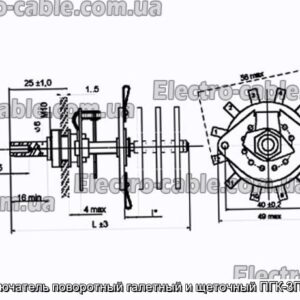 Переключатель поворотный галетный и щеточный ПГК-3П6Н-К13 - фотография № 1.