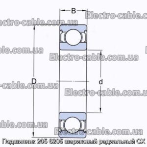 Підшипник 205 6205 кульковий радіальний CX - фотографія №2.