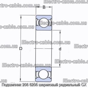 Підшипник 206 6206 кульковий радіальний CX - фотографія №2.