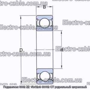 Подшипник 6002 ZZ 15x32x9 80102 CT радиальный шариковый - фотография № 2.