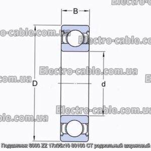 Подшипник 6003 ZZ 17x35x10 80103 CT радиальный шариковый - фотография № 2.