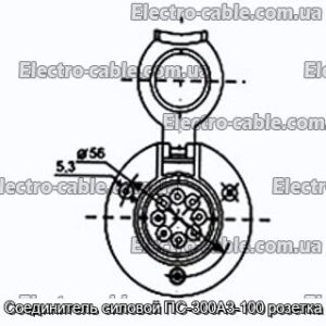 Соединитель силовой ПС-300А3-100 розетка - фотография № 1.