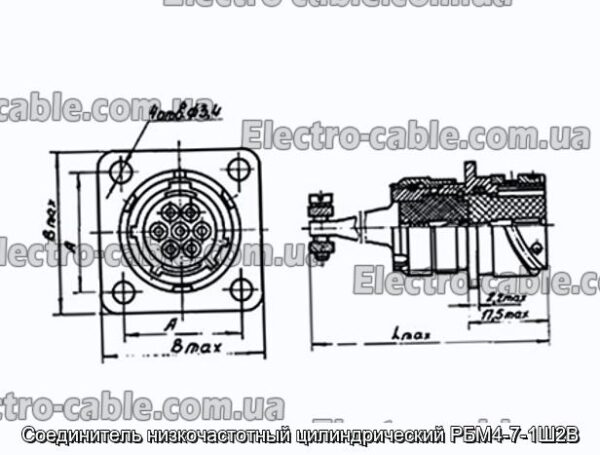 З&#39;єднувач низькочастотний циліндричний РБМ4-7-1Ш2В - фотографія №1.