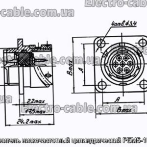 З&#39;єднувач низькочастотний циліндричний РБМ5-10-2Г1В - фотографія №1.