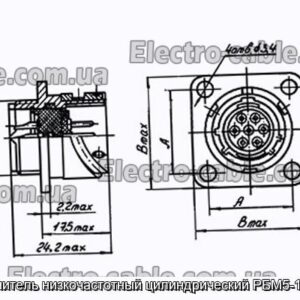 З&#39;єднувач низькочастотний циліндричний РБМ5-19-2Г1В - фотографія №1.