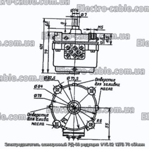 Електродвигун асинхронний РД-09 редукція 1/15.62 127В 76 об/хв - фотографія №1.