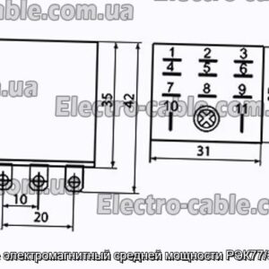 Реле електромагнітний середньої потужності РЕК77/3 24В - фотографія №1.