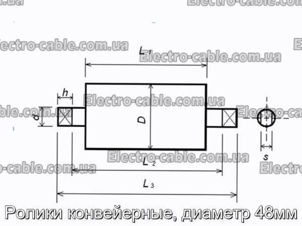 Ролики конвеєрні, діаметр 48мм - фотографія №3.
