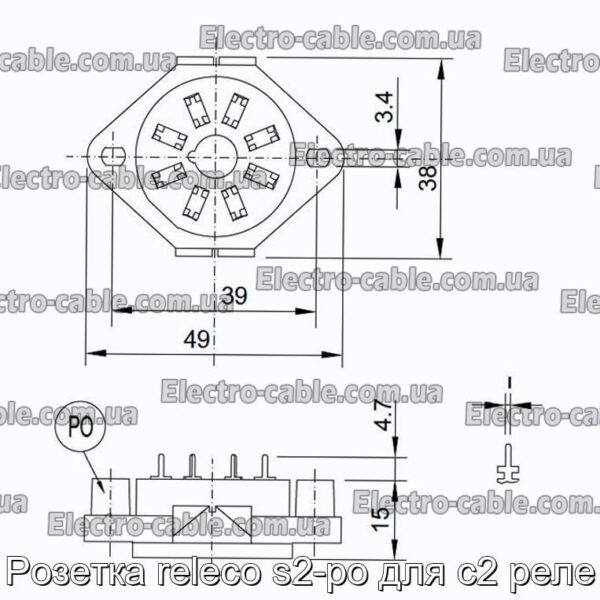Розетка releco s2-po для с2 реле - фотография № 3.