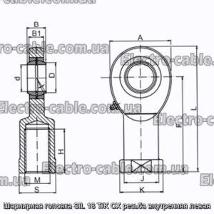 Шарнирная головка SIL 18 T/K CX резьба внутренняя левая - фотография № 2.