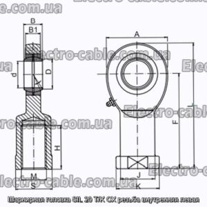 Шарнирная головка SIL 20 T/K CX резьба внутренняя левая - фотография № 2.