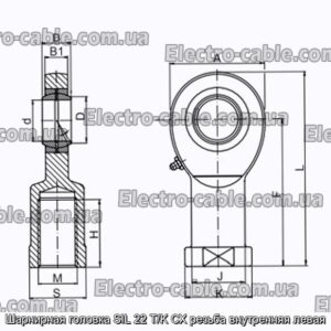 Шарнирная головка SIL 22 T/K CX резьба внутренняя левая - фотография № 2.