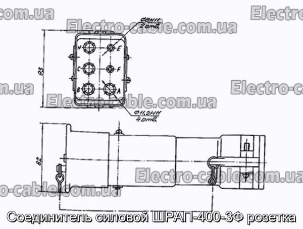 Соединитель силовой ШРАП-400-3Ф розетка - фотография № 1.