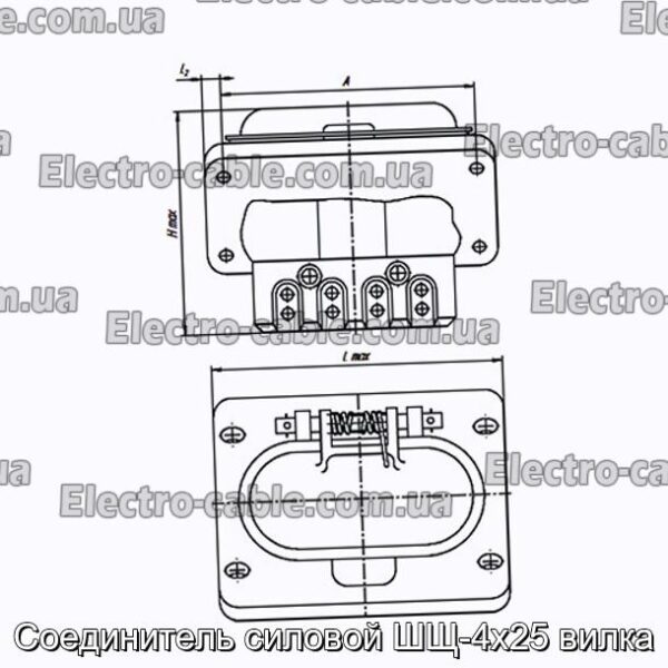 Соединитель силовой ШЩ-4х25 вилка - фотография № 1.