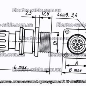 Соединитель низкочастотный цилиндрический 2РМ14БПЭ4Ш1В1 - фотография № 1.