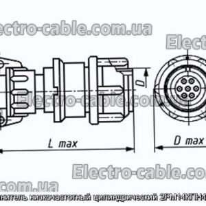 Соединитель низкочастотный цилиндрический 2РМ14КПН4Г1А1Л - фотография № 1.