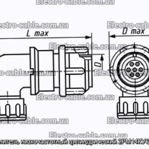 Соединитель низкочастотный цилиндрический 2РМ14КУЭ4Г1В1 - фотография № 1.