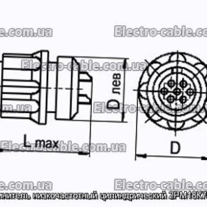 Соединитель низкочастотный цилиндрический 2РМ18К7Ш1В1 - фотография № 1.
