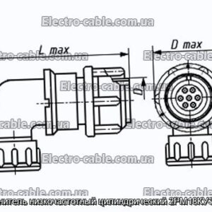 Соединитель низкочастотный цилиндрический 2РМ18КУЭ7Г1А1 - фотография № 1.