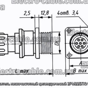 Соединитель низкочастотный цилиндрический 2РМ22БПЭ10Ш1А1 - фотография № 1.
