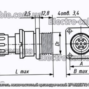 Соединитель низкочастотный цилиндрический 2РМ22БПЭ10Ш1В1 - фотография № 1.