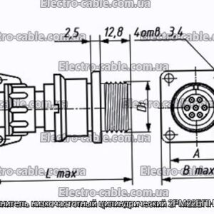 Соединитель низкочастотный цилиндрический 2РМ22БПН4Г3В1 - фотография № 1.