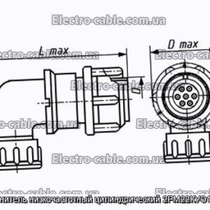 Соединитель низкочастотный цилиндрический 2РМ22КУЭ10Г1В1 - фотография № 1.