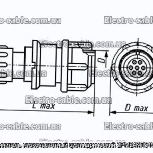 Соединитель низкочастотный цилиндрический 2РМ24КПЭ19Г1В1 - фотография № 1.