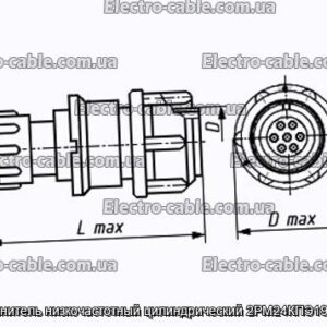Соединитель низкочастотный цилиндрический 2РМ24КПЭ19Г1В1Л - фотография № 1.
