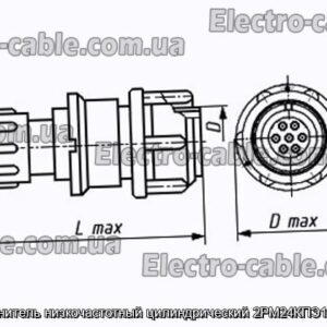 Соединитель низкочастотный цилиндрический 2РМ24КПЭ19Ш1В1 - фотография № 1.