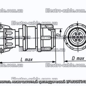 Соединитель низкочастотный цилиндрический 2РМ30КПН32Г1В1 - фотография № 1.