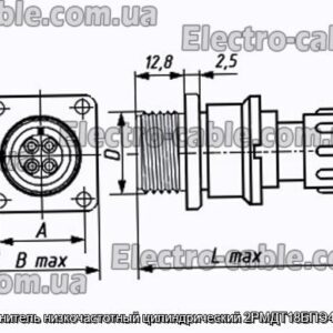 Соединитель низкочастотный цилиндрический 2РМДТ18БПЭ4Г5В1В - фотография № 1.