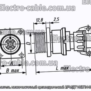 Соединитель низкочастотный цилиндрический 2РМДТ18БПН4Ш5А1В - фотография № 1.