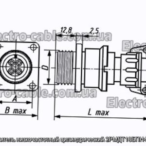 Соединитель низкочастотный цилиндрический 2РМДТ18БПН4Ш5В1В - фотография № 1.