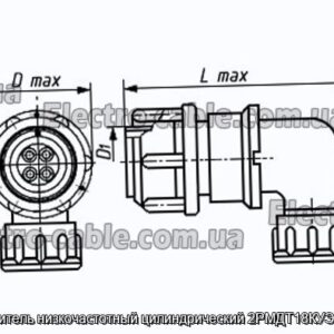 Соединитель низкочастотный цилиндрический 2РМДТ18КУЭ4Г5В1В - фотография № 1.
