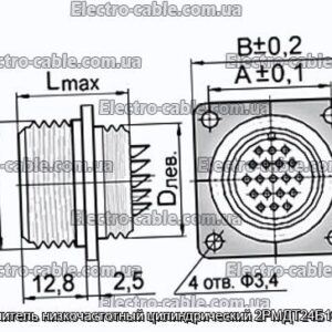 Соединитель низкочастотный цилиндрический 2РМДТ24Б10Г5А1В - фотография № 1.
