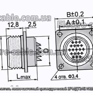 Соединитель низкочастотный цилиндрический 2РМДТ24Б10Ш5В1БВ - фотография № 1.