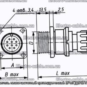 Соединитель низкочастотный цилиндрический 2РМГД27БПЭ7Ш5Е2 - фотография № 1.